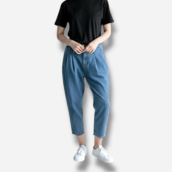 🌸New🌸 Zara The Baggy Chino Jeans Size 34 Blue NWT - Picture 1 of 13